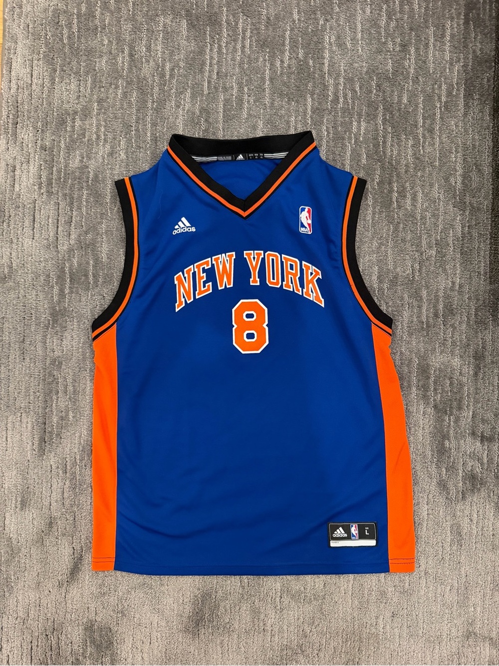 adidas Royal Blue & Orange New York Basketball Jersey #8